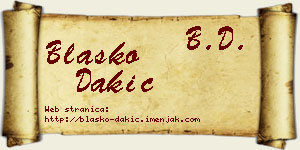 Blaško Dakić vizit kartica
